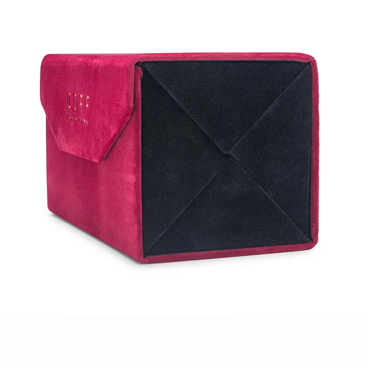 Custom 4 Pair Travel Case Velvet Sunglasses Organizer Holder Case With Magnets Eyeglasses Container