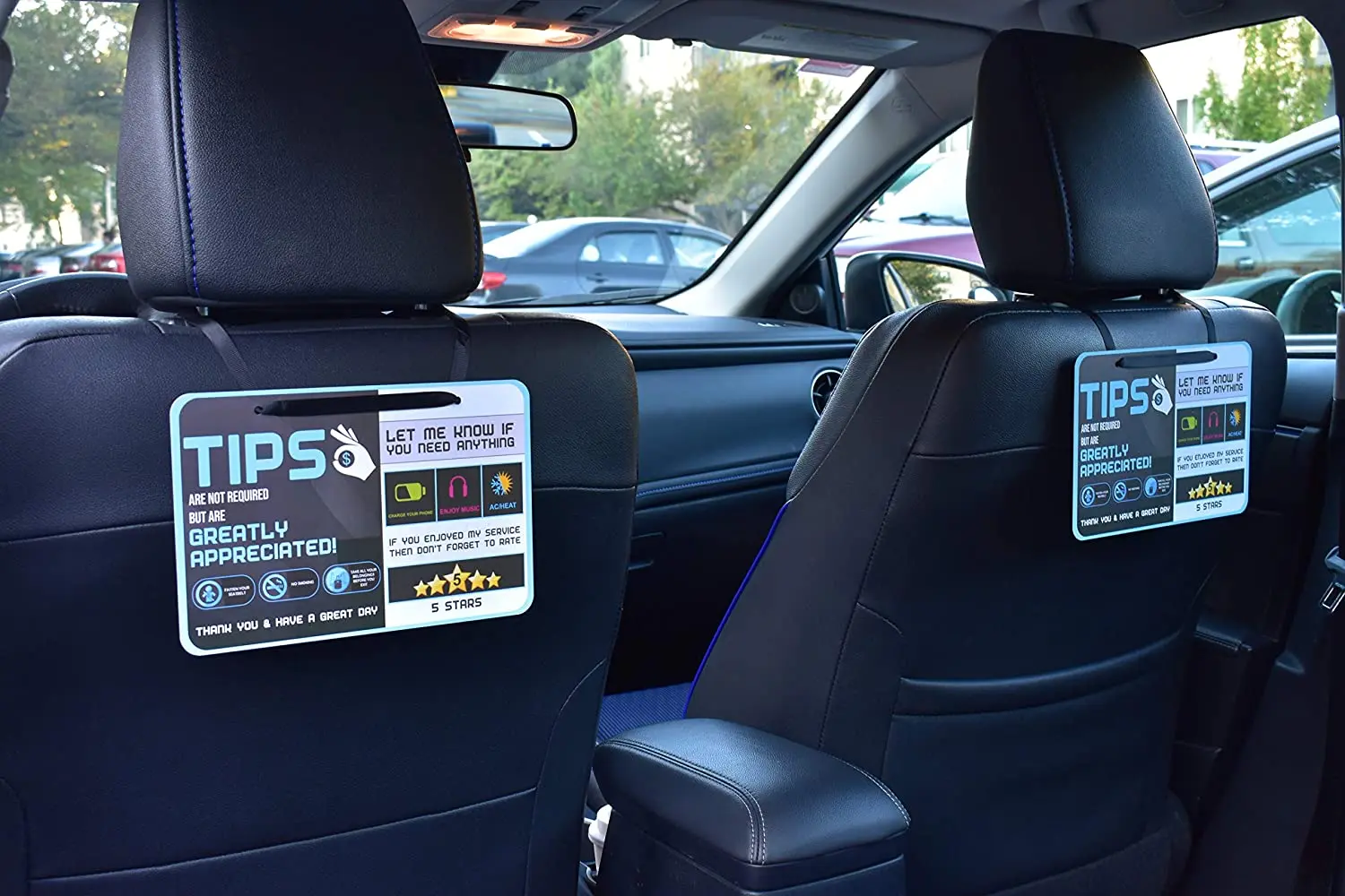 Custom printing Tips card sign,Five star Accessories rider tips taxi sign driver Rating Appreciated Ride for drivers accessories