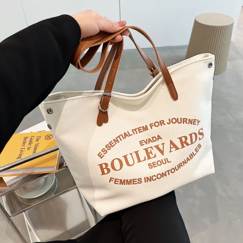 Designer Luxury Gentle Woman Vintage Bag Canvas Tote Handbags For Women