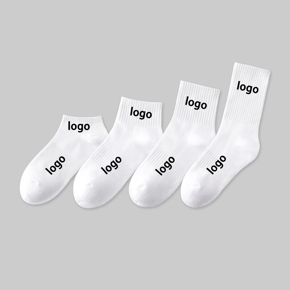 Men Cotton Socks OEM Black White Socks Custom Design Own Logo Cotton Crew Men Sport Sock Elites