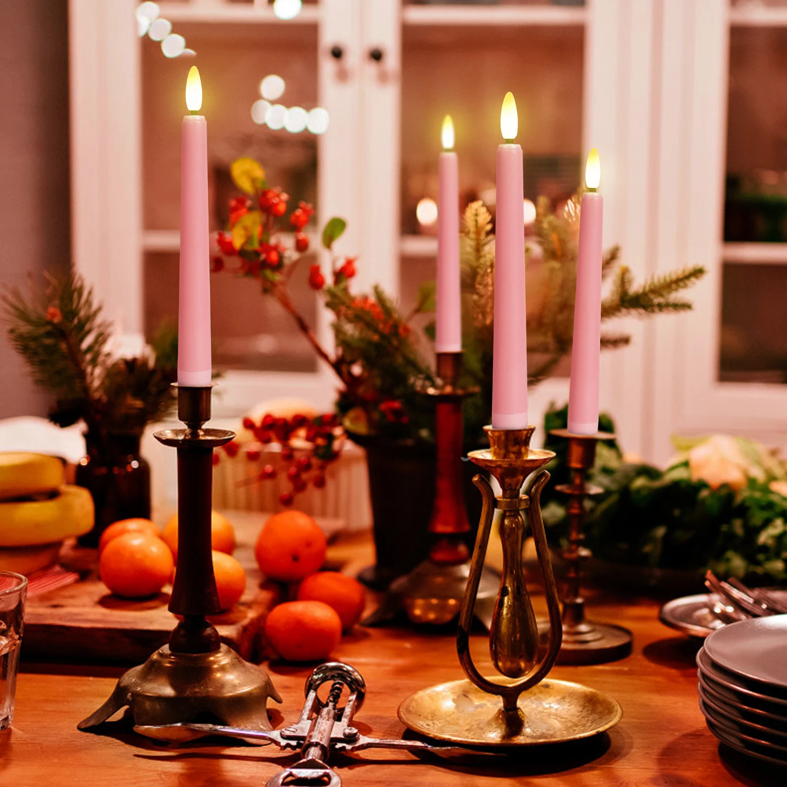 2023 Last Design Wedding Candle Wholesale Flameless Candle For Wedding Party And Home Decor Pink Color Dia 2x Height 21cm