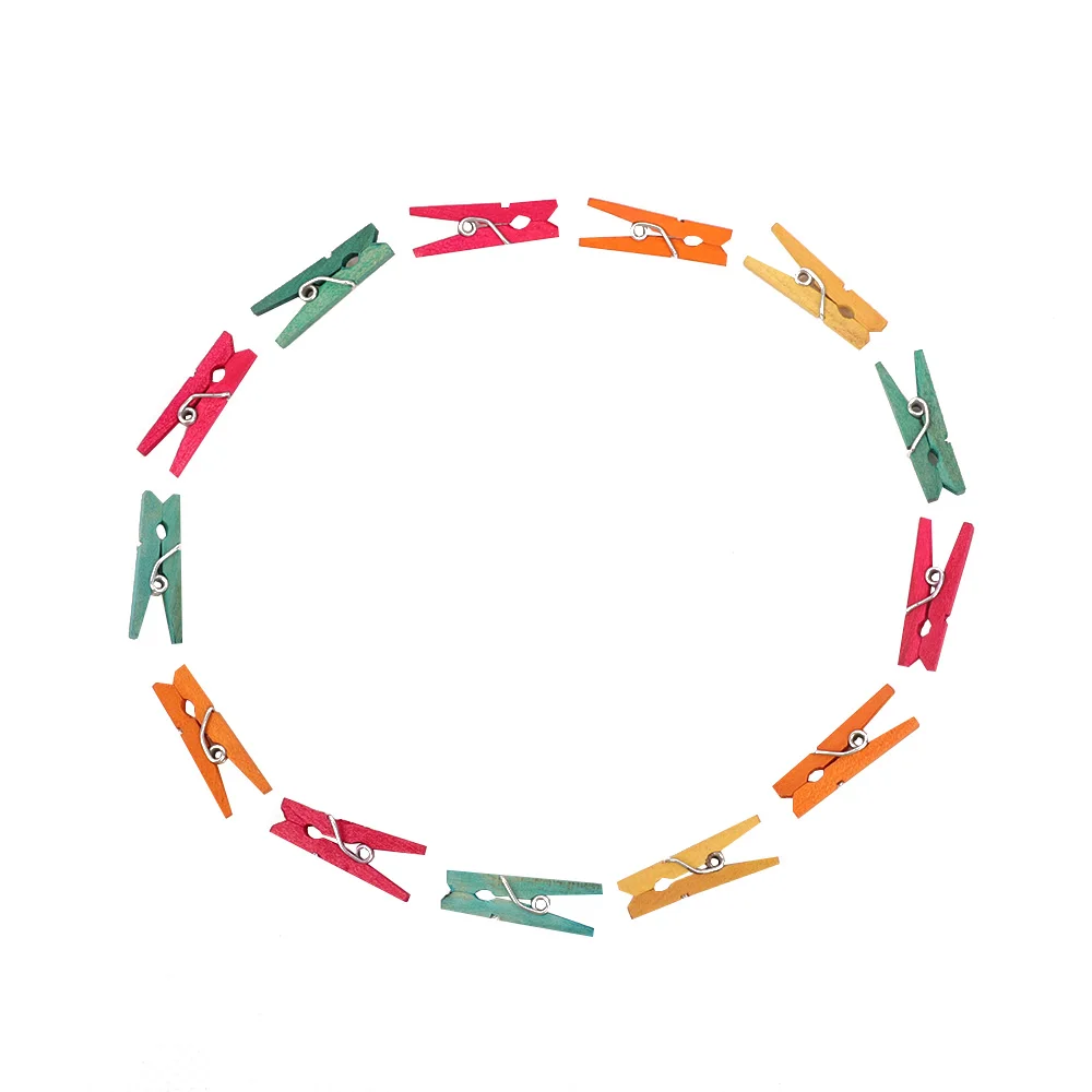 Colorful Wooden Clothespins Versatile Use for Clothes Bags Kitchen Wardrobe Living Room Bag Clips