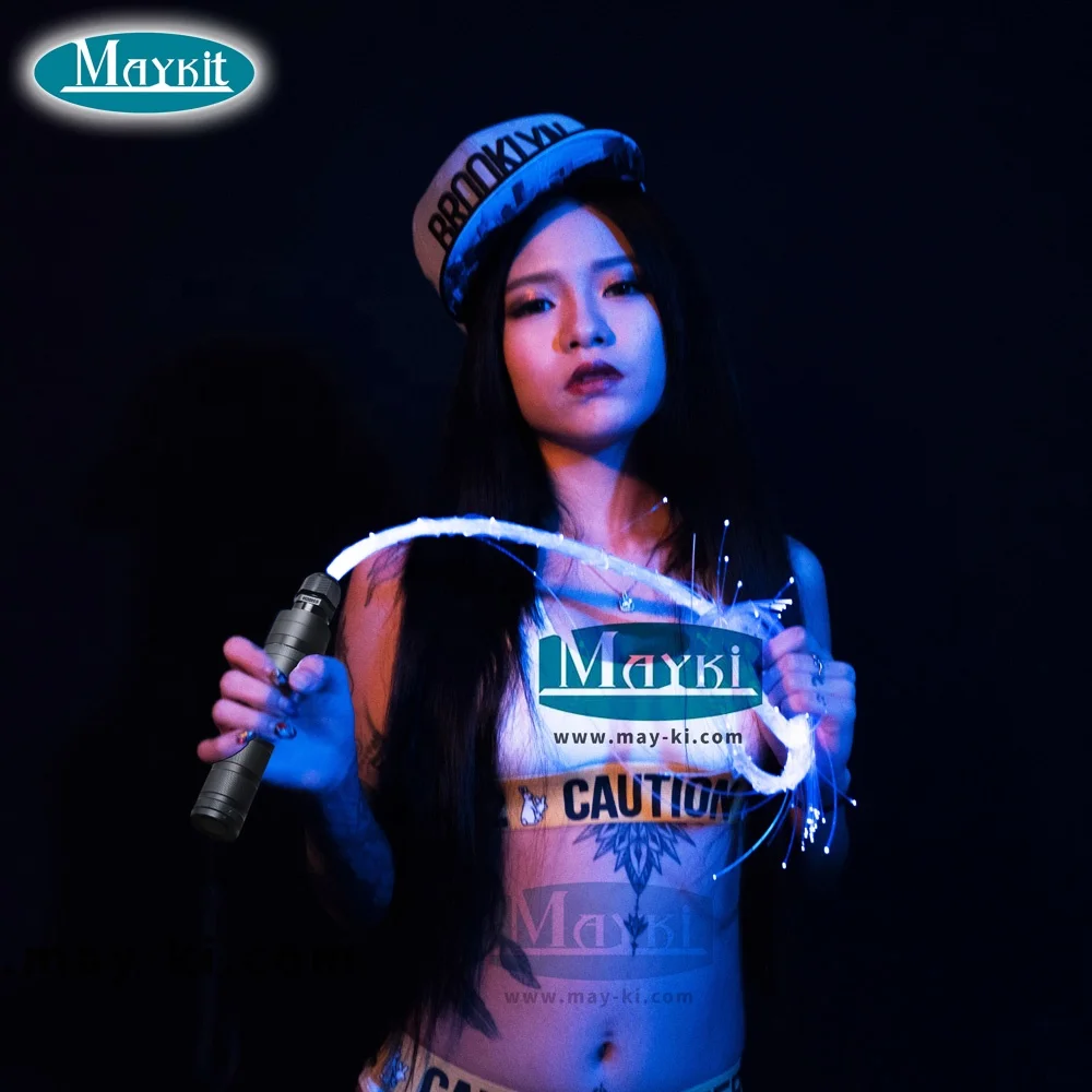 360 degree free rotation led fiber optic rave dance pixel whip kit