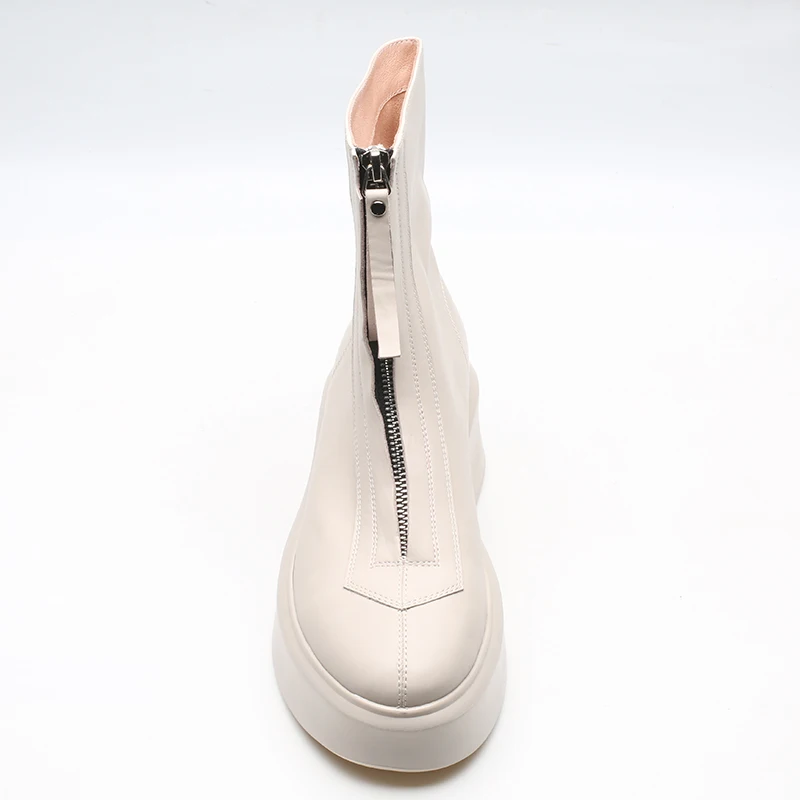 Hot sale white boots women zip boots girls fashion boots