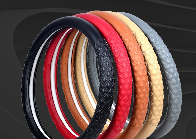 Luxury High Quality Car Steering Wheel Cover Universal Fiber Leather Steering Wheel Cover