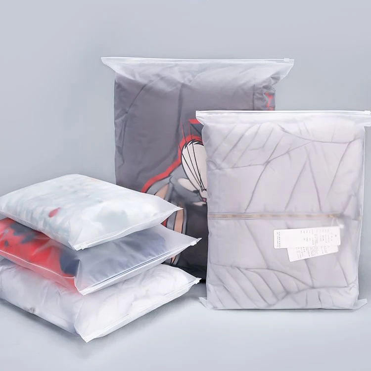 Custom Matte Frosted Biodegradable Plastic Packaging Zipper Bags T Shirt Garment Clothing Zip Lock Bags With Logo