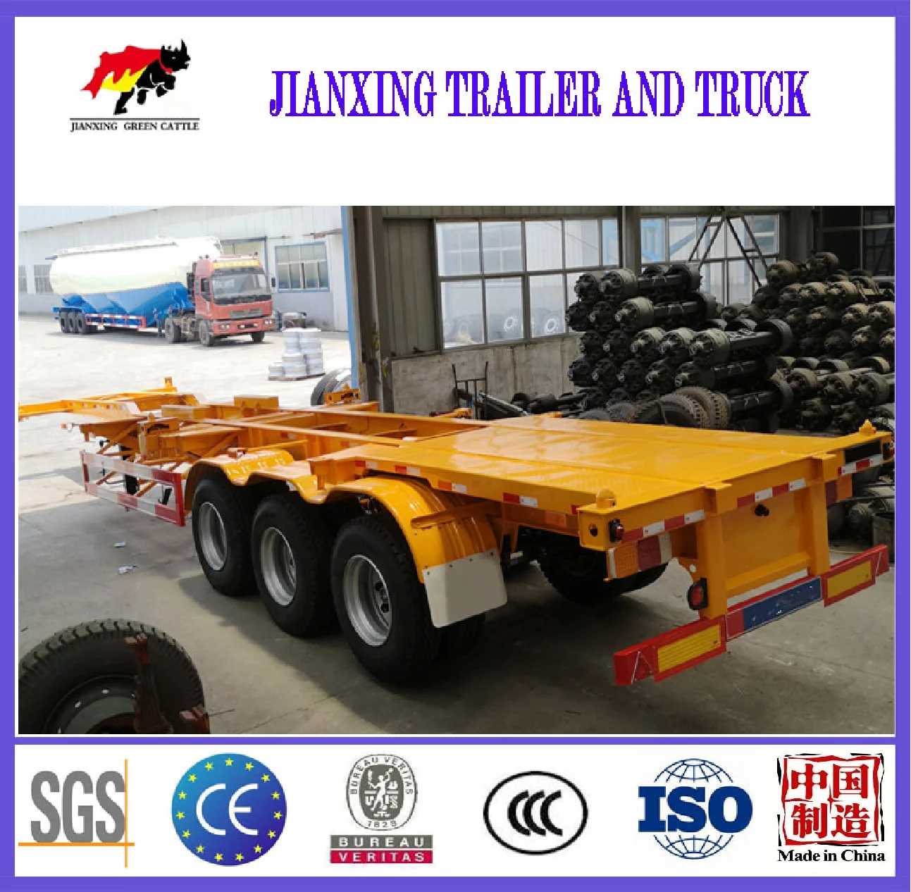 New Arrival 20 40 FT 3 Axle Container Chassis Trailers  Skeleton Trailer Chassis