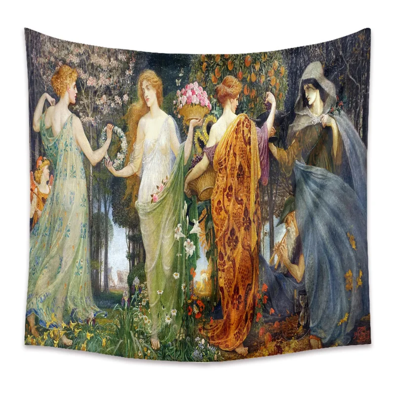 Винтажная коллекция знаменитой живописи искусства шедевр гобелен для домашнего декора