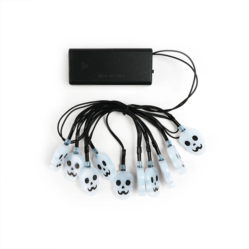 Halloween Party Decorations Home Window Decor Cute Halloween Lights 10 LED 3D Ghost Battery Operated String Lights