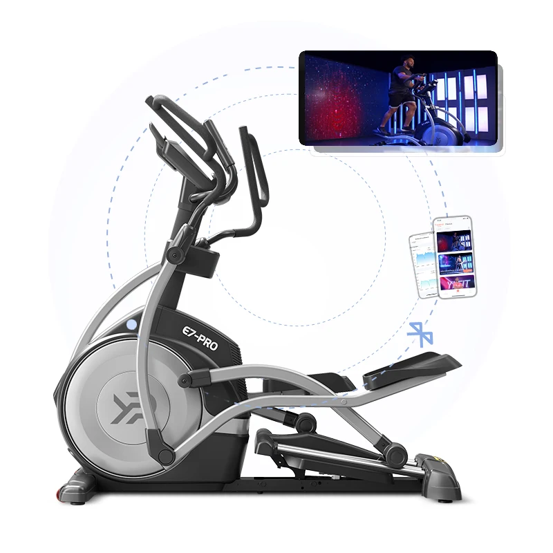 YPOO Professional factory High Quality Fitness  Commercial Elliptical Machine 18% incline Crosstrainer E7 Pro with YPOOFIT APP