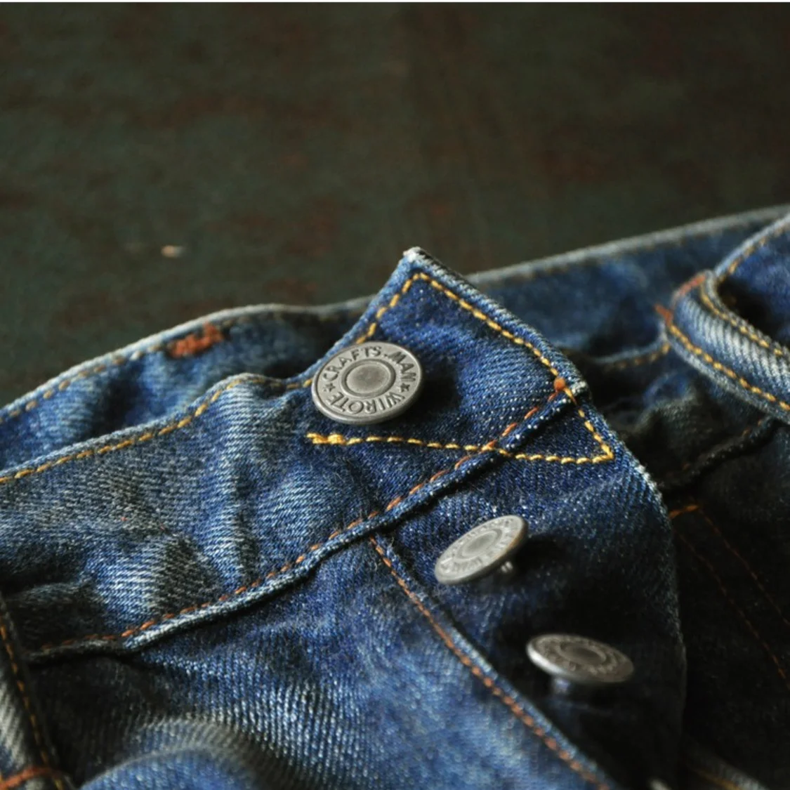 SENSE Customized High Quality Repaired Heavy Distressing  Selvedge Washed Men Denim Jeans