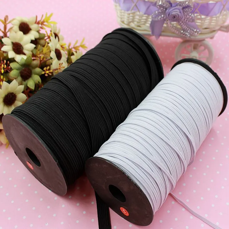 Wholesale Factory Custom 10mm-100mm White and Black Rubber Elastic Band Webbing