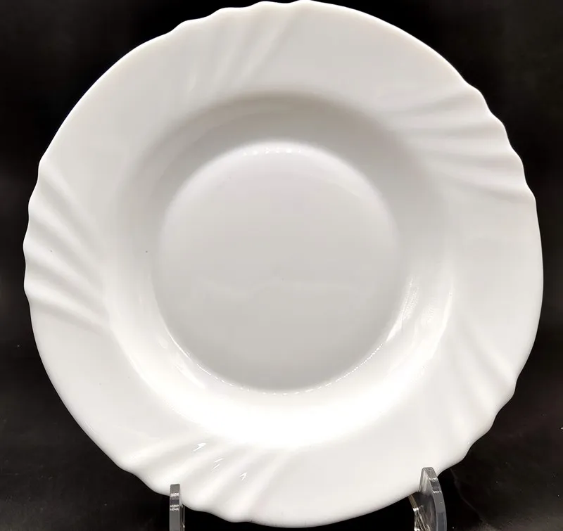 
 Оптовая продажа, глубокая круглая посуда из белого опалового стекла, термостойкие тарелки из опалового стекла  
