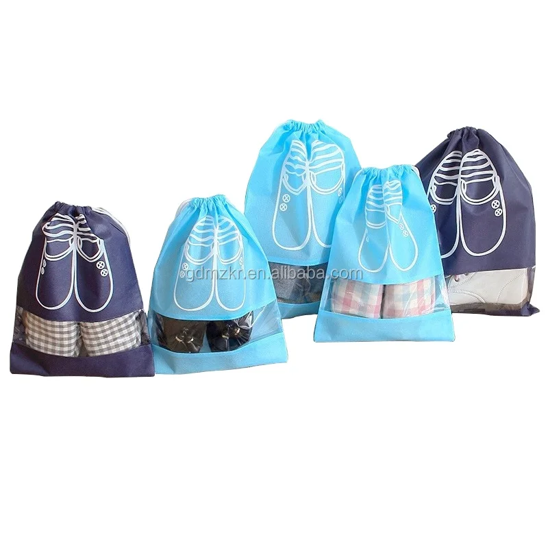 Promotional Customized Logo Golf Shoe Bag Non woven Travel Drawstring Dust Bag