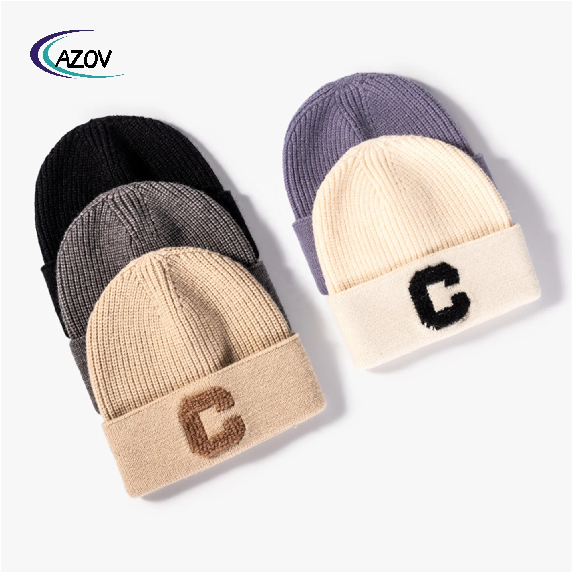 2024 New Custom Beanie Hat Custom Letter Towel Embroidery Unisex Knitted Hat Logo High Quality Winter Warm Cap Manufacture