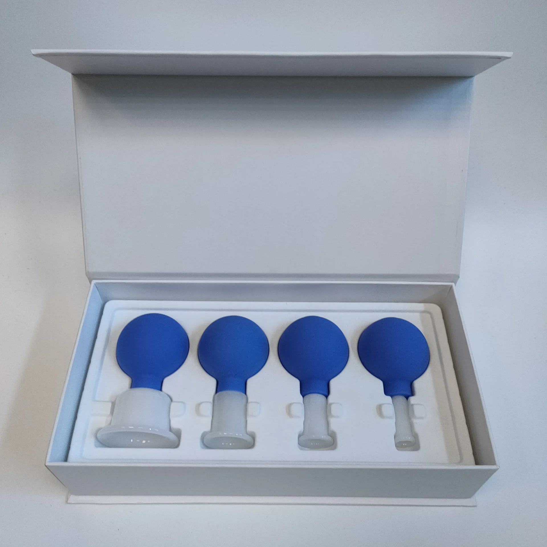 Custom Nature Stone White Jade Cupping Cup Kit Body And Face Therapy Hijama Massage Suction Cups Box