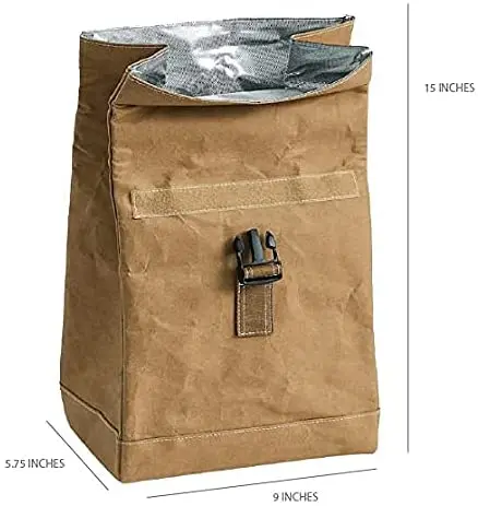 Customized Reusable Aluminium Foiled Fast Food Eco-friendly Kraft Tyvek Paper Insulated Lunch Bag for