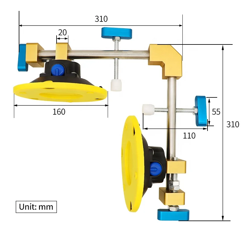 Factory Direct Sale Adjustable 90 Degree Vacuum Suction Cup Seamless Seam Setter for Lifting Granite Tile