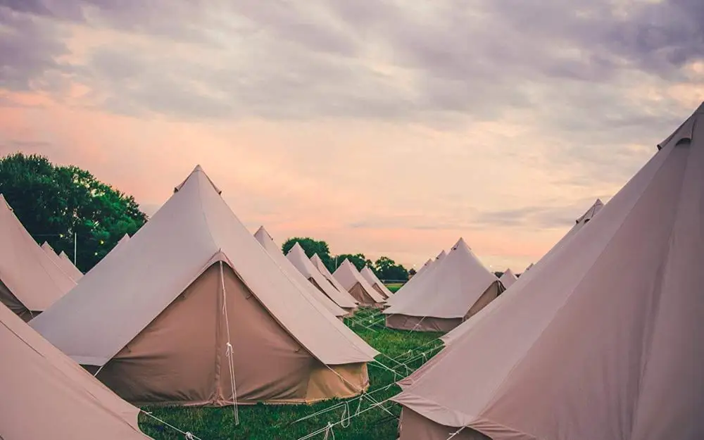 ENJOIN Luxury Outdoor Waterproof Four Season Family Camping and Winter Glamping Cotton Canvas Yurt Bell Tent