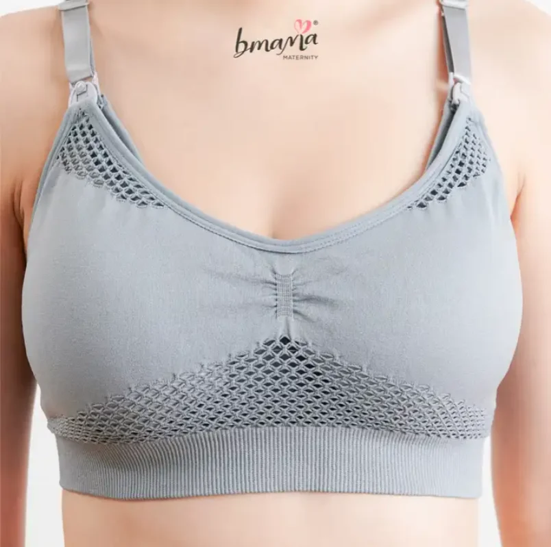 Service OEM convertible straps wire free seamless Embroidery nursing bra Bmama Comfort Hands-Free Pumping and Nursing Sport Bra