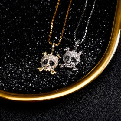 Verena Hip Hop Men Women Skull Pendant Iced Out Diamond 925 Sterling Silver Necklace Pendant