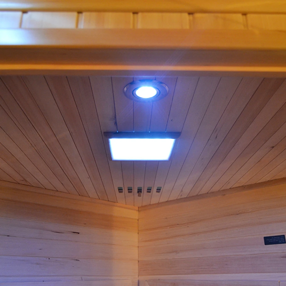 Customizable large size solid wood traditional steam sauna room with music player