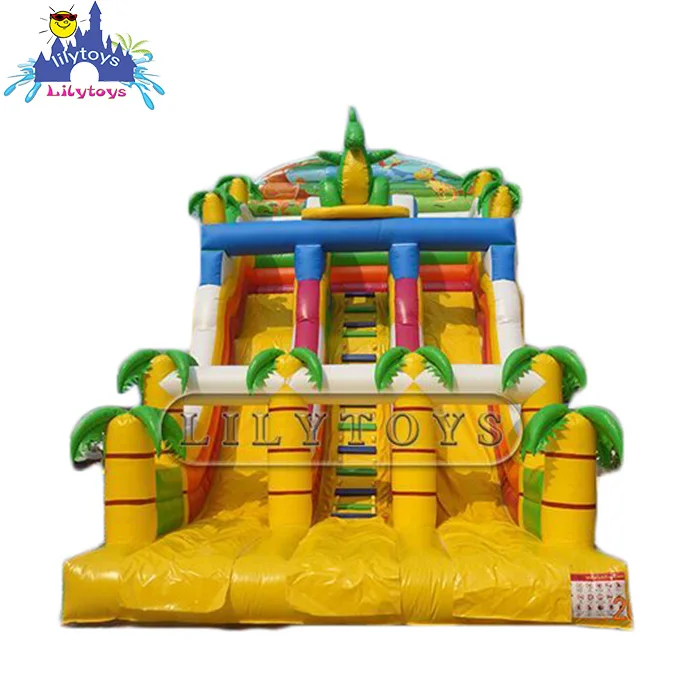 Popular Dinosaur inflable slide, coconut climbing slide with factory price, kind jumping slide for kids party/event