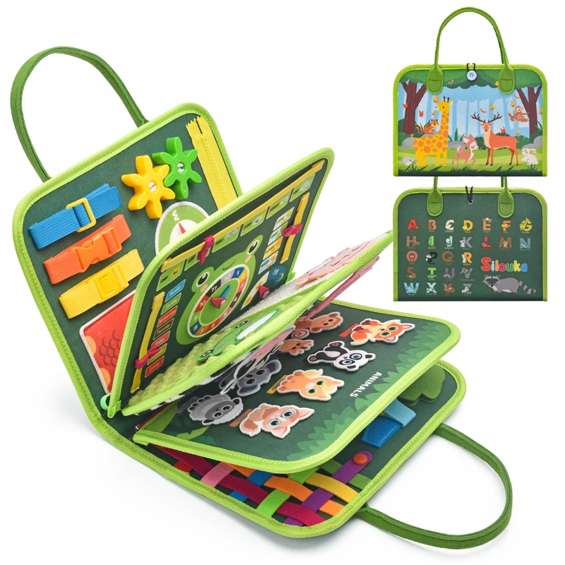 10 Pages New Busy Book Sensory Toys Early Education Learning Developing Motor Skills Felt Busy Board
