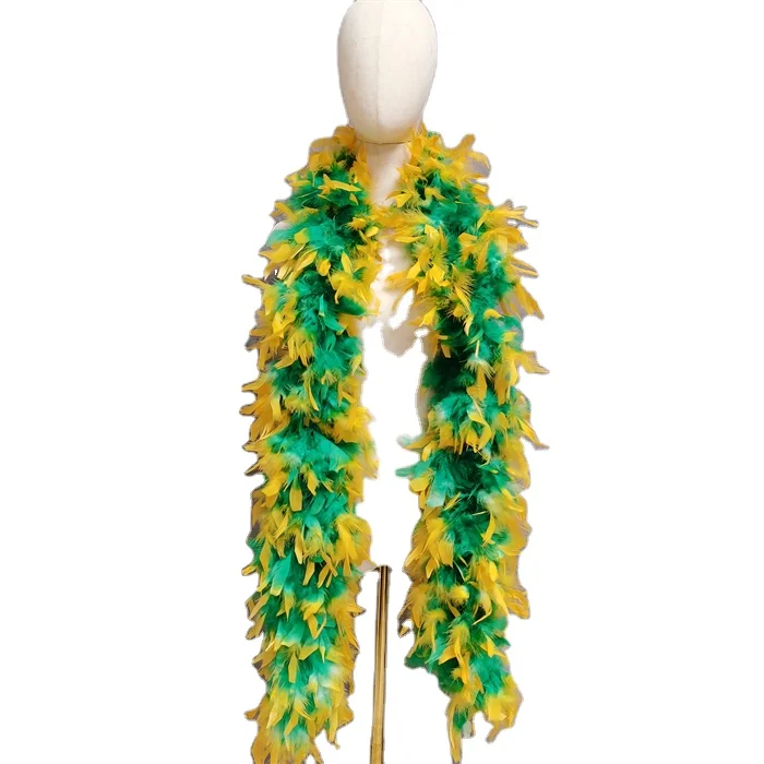 120g Heavy Boa Turkey Feather Boa Tipped Color Chandelle Boa for Party Christmas Carnival Costume