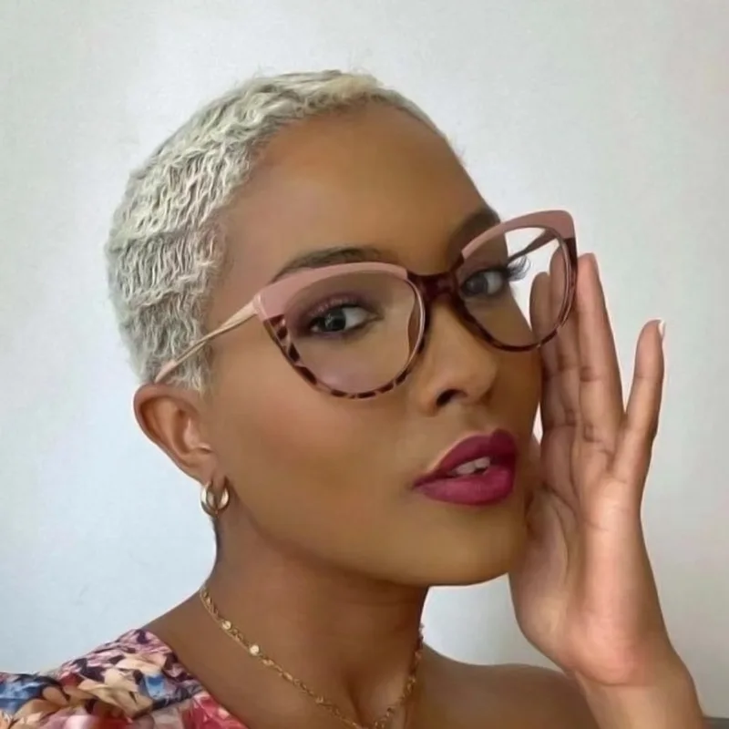 Custom Logo Fashion Womens Cat Eye TR90 Anti Blue Light Blocking Eyeglasses Glasses Optical Frame Gafas