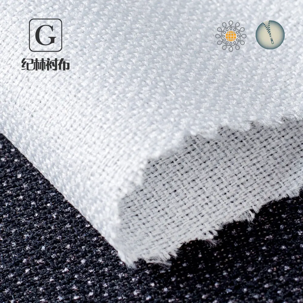 
100%Polyester material adhesive fusible woven interlining lining 