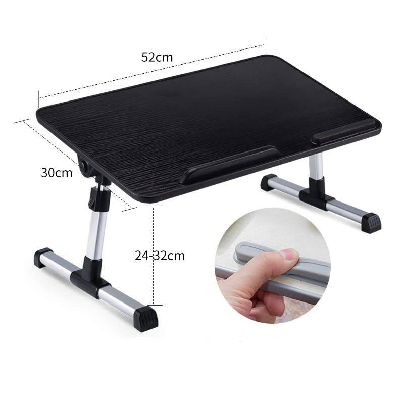 Portable student laptop stand table multi-angle fold able lazy tray table with fan household bed study stand table