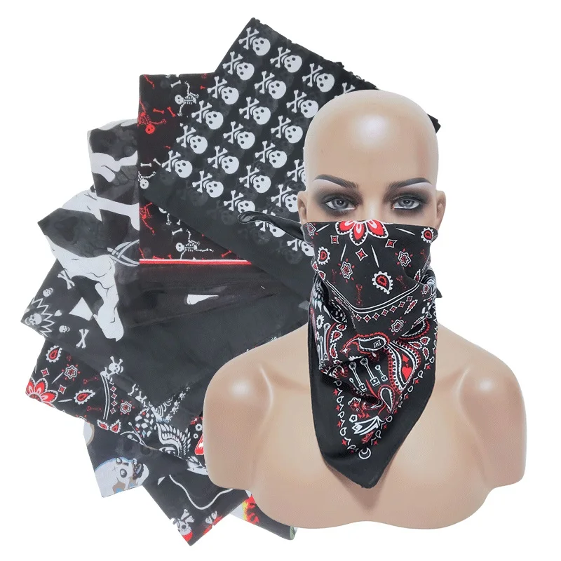 Amazon hot sale factory wholesale popular new design cotton bandana kerchief durag bonnet head scarf printed