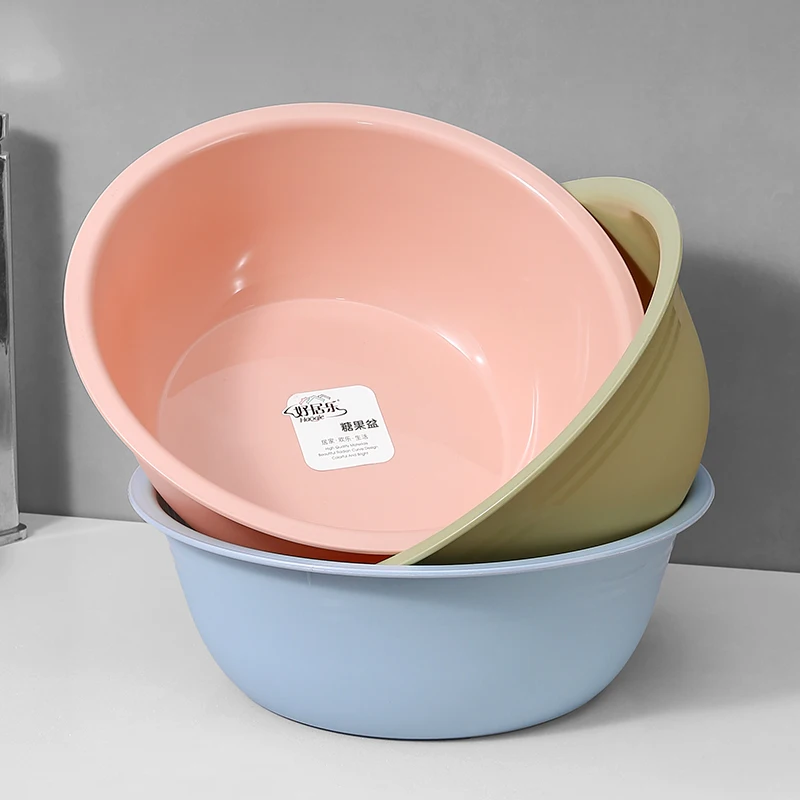 Haogle PP Plastic Washing Clothes Children Hand Basin Portable Round Plastic Wash Tub for Bathroom