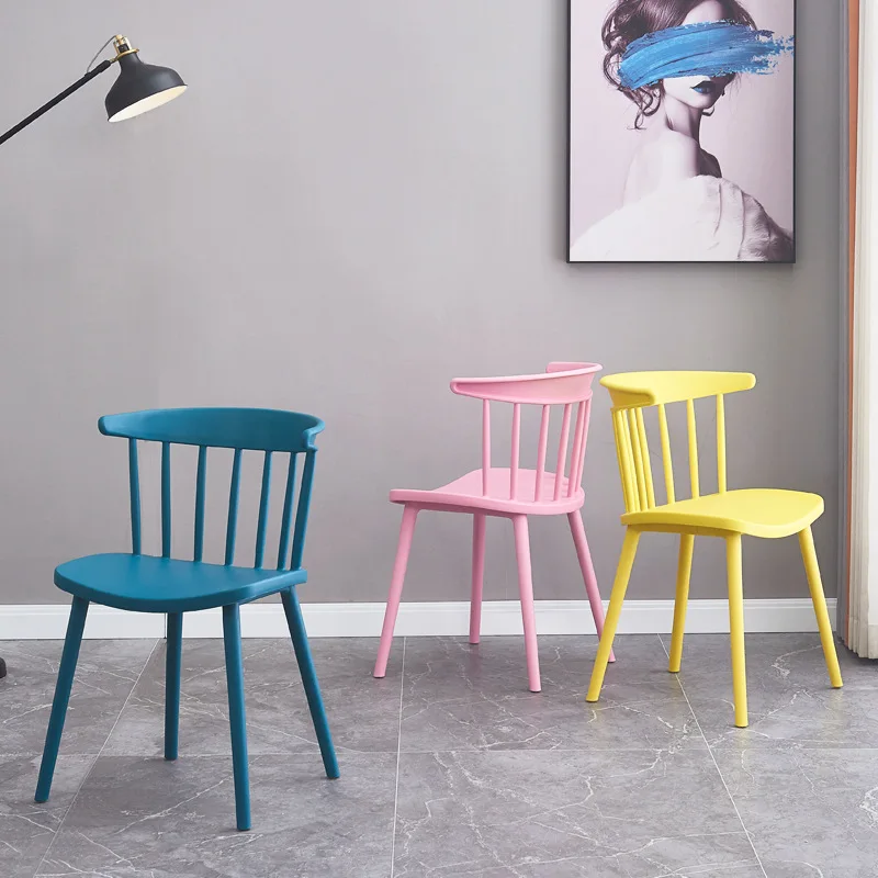 Dining Plastic Chair Kitchen Cafe Design Pp Space Saving Modern Restaurant 2022 Colorful White Modern Furniture Home Furniture