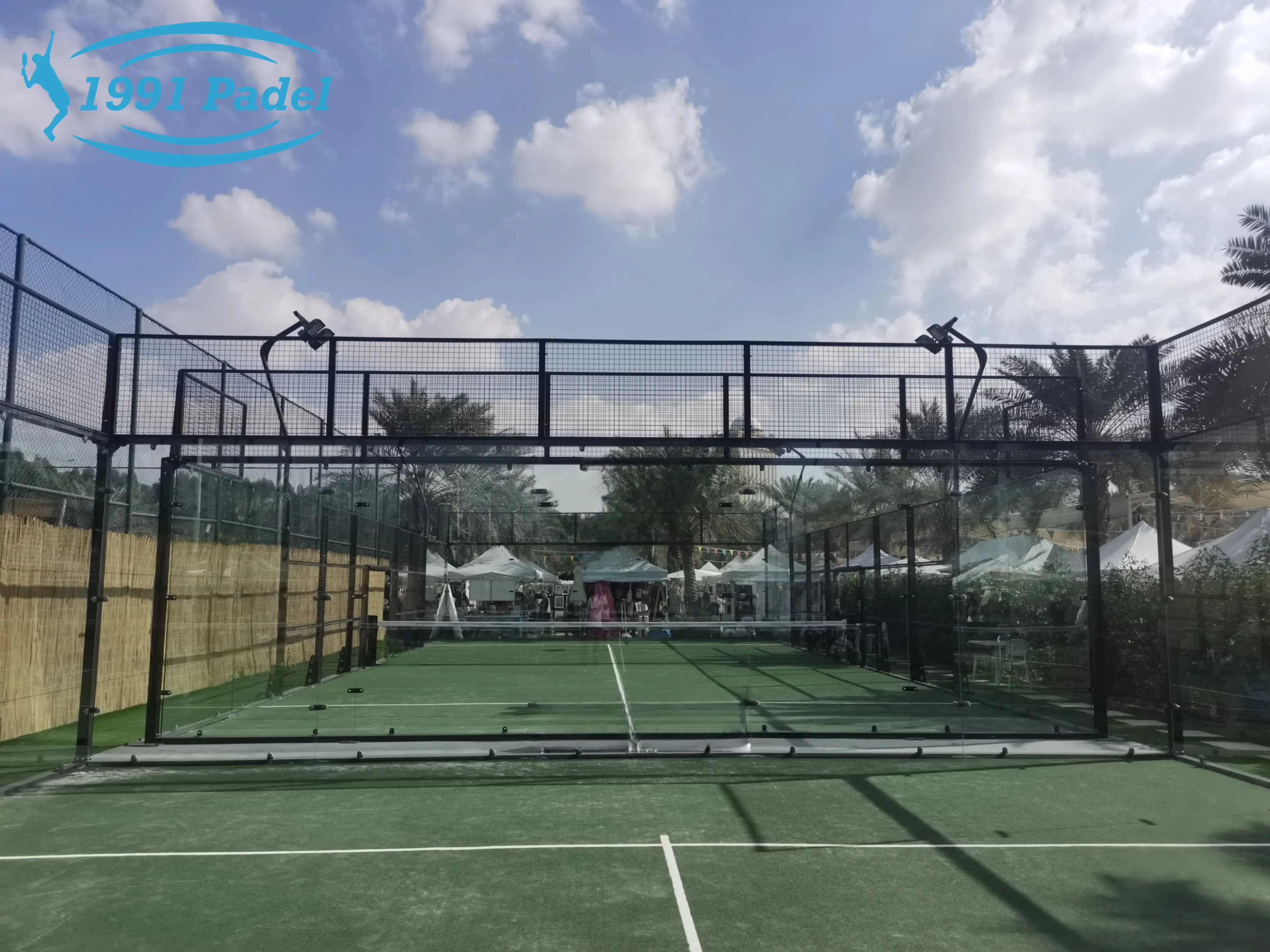 Indoor Panoramic Padel Tennis Court Supplier Artificial Grass Cancha De Padel Customized Padel Tennis Court