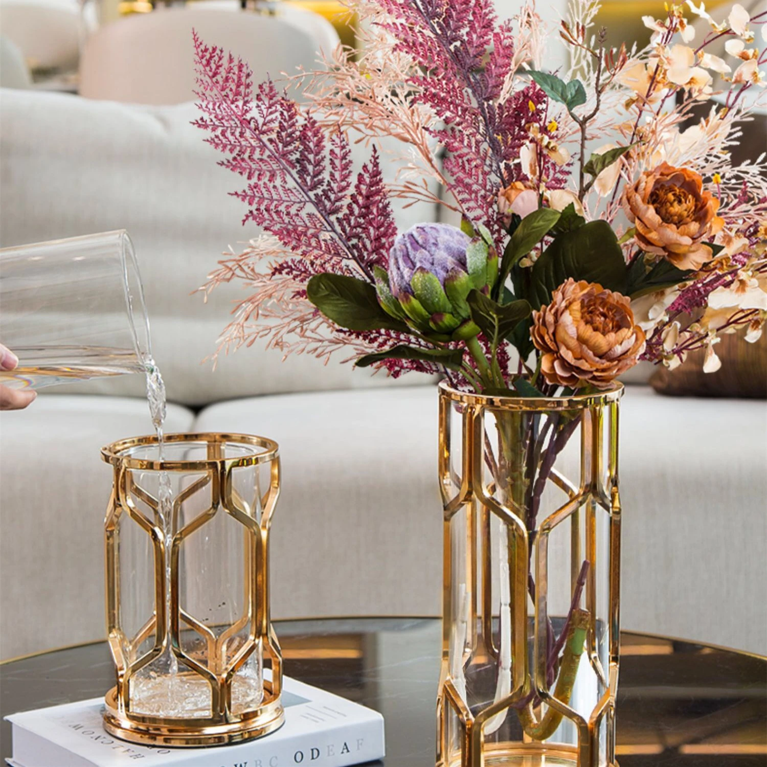 Decorative Wedding Vase Glass Flower Wholesale Metal Vase For Table Centerpieces