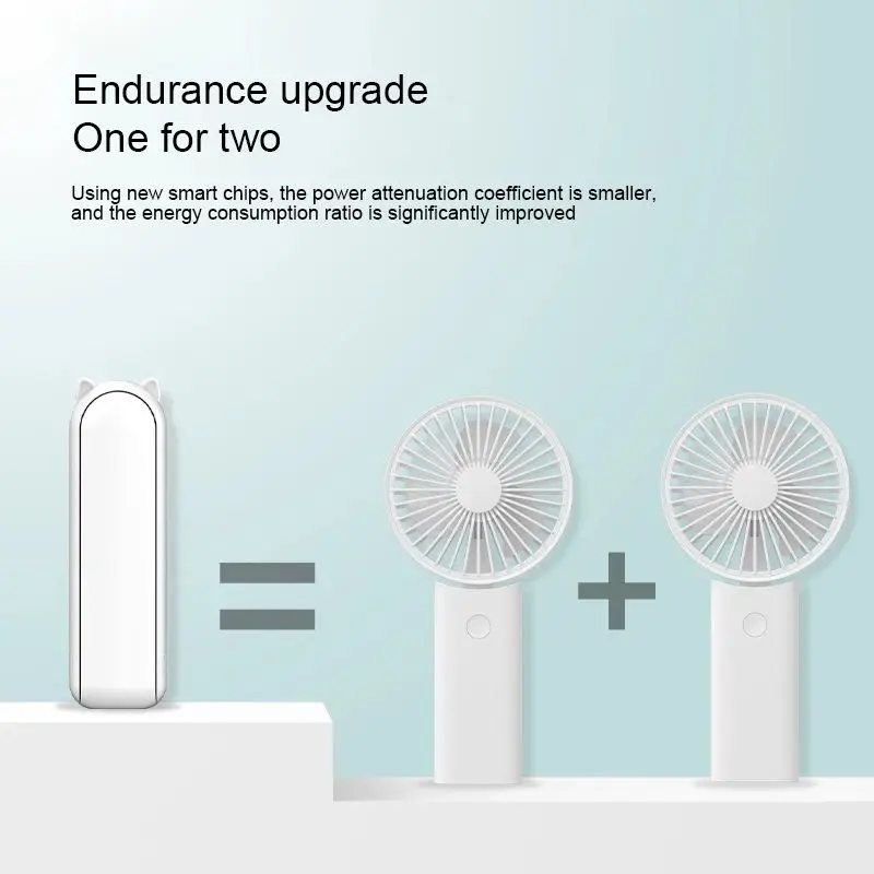 New hand-held mini fan foldable portable outdoor office noise reduction fan with USB charging bank