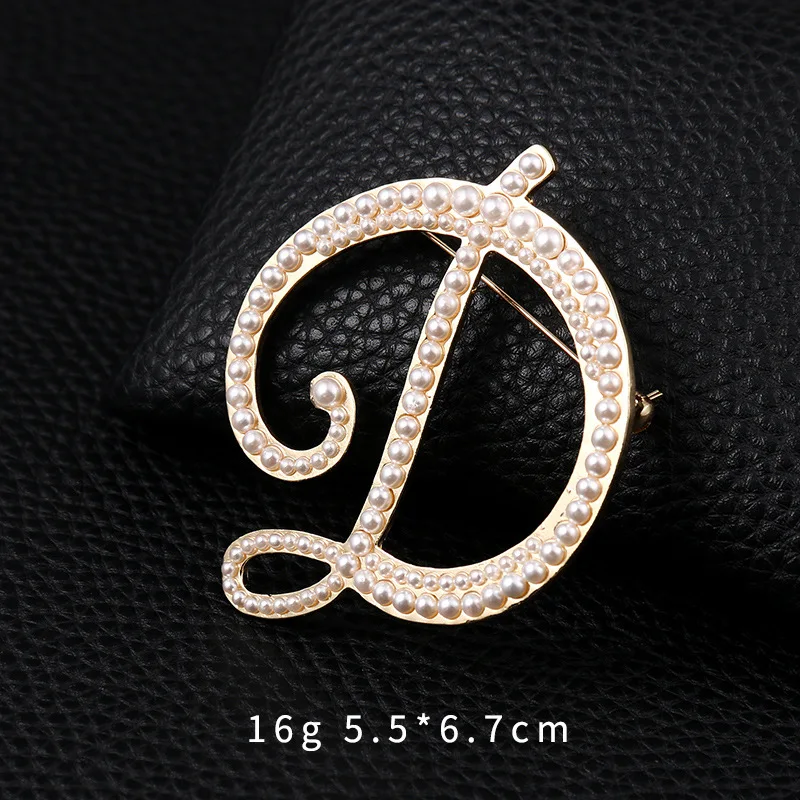 Pearl Letter Brooch Letter A/B/C/D/E/F/G/H/I/J/K/L/M/N/P/R/S/V/W/Y/Z Brooch Pins Alphabet Costume Corsage Channel Brooch Pins