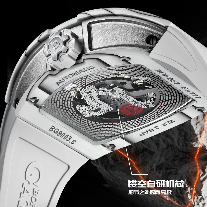 Bonest Gatti The Great Wall Design Carbon Fiber Men Luxury Automatic Wristwatch