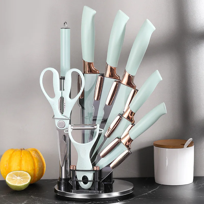 Stainless steel kitchen set with 9 sets of cutting tools and gifts