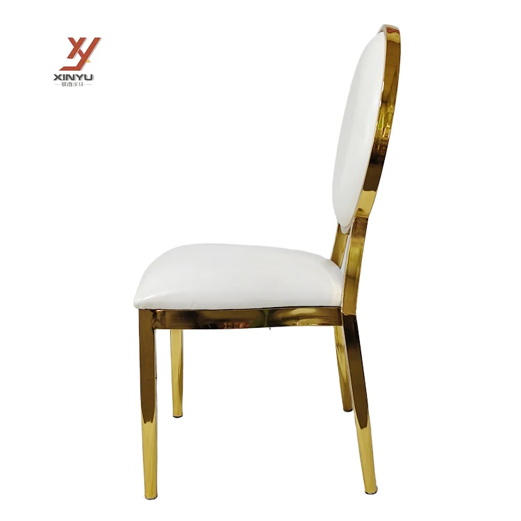 Outdoor Hotel Furniture Special Modern Golden Event Stainless Steel Wedding Guest Dining Chairs For Decor And Weddings