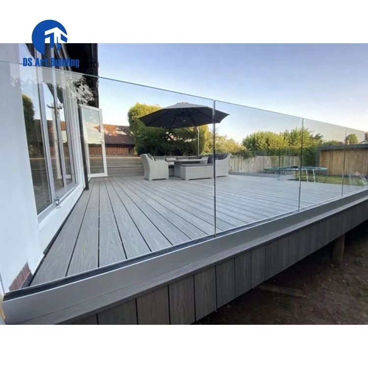 DS Aluminum U Channel Glass Railing Balustrade Profile u channel stainless steel frameless Glass U Base Baluster Railing