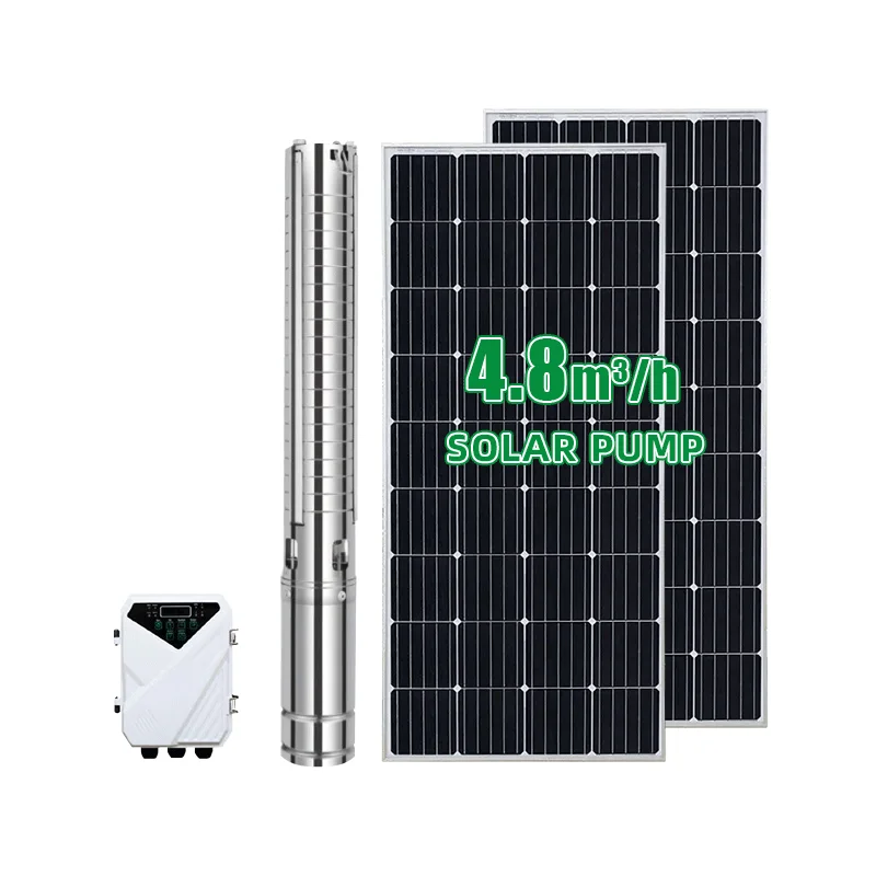 
24V 48V 72V 110V Solar Pump System 112m Head 3DSC 3' DC Brushless Solar Pump With S/S Impeller 4~4.8m3/h 300w~1500w 