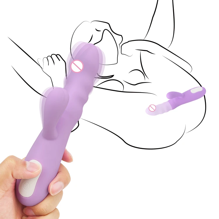 Silicone Vibrating Rampant Rabbit Vibrator 10 Speed Dildo Adult Sex Toys