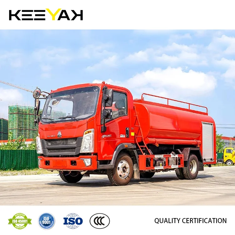Sinotruk Howo Fire Truck Water Capacity 5000 Liter Water Tanker Fire Truck Customizable For Firefighting And Rescue