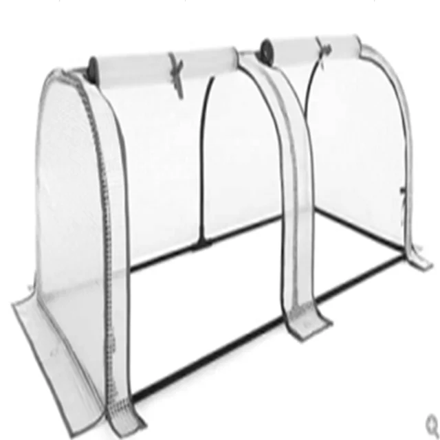 Walk-In Mini Greenhouse PVC Indoor Garden Grow Tent with Steel and Wood Frame Waterproof Shelving Plastic Shed for Patio