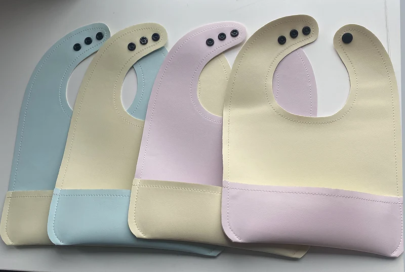 Support small batch ordering Hot same color Solvent-free PU leather Foldable Diaper Changing mat Baby Bib set