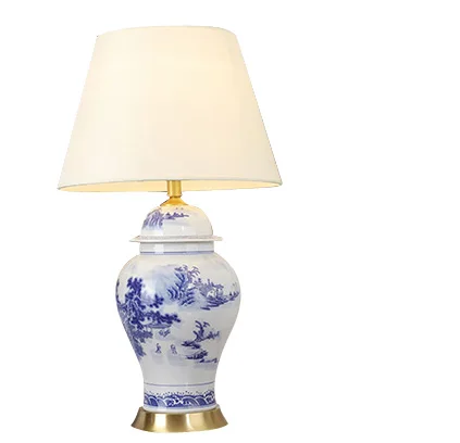 Chinese hot selling classical household decorative ceramic lamp Chinese style home decoration ceramic desk lamp