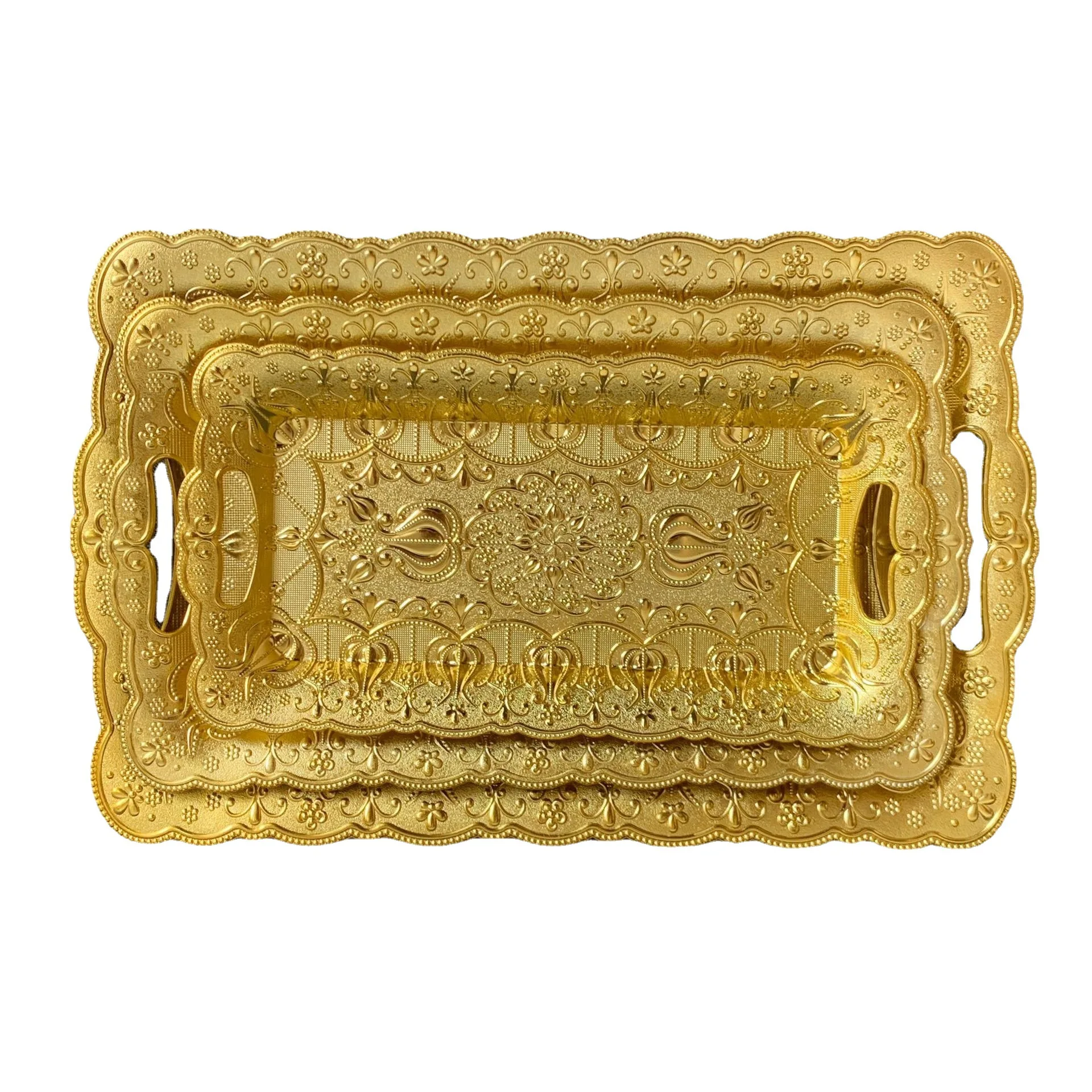 Shiny Rectangle Fruit Holder Light Luxury Retro Gift Option Home Dinnerware Sets Party Modern Plastic Tableware